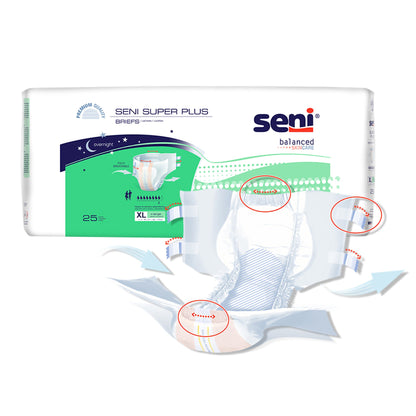 BRIEF, INCONT SENI SUPER PLUS XLG 55"-67" (25/PK 3PK/CS)
