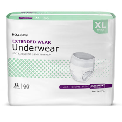 UNDERWEAR, EXTENDED WEAR XLG 58-68 (12EA/BG 4BG/CS)
