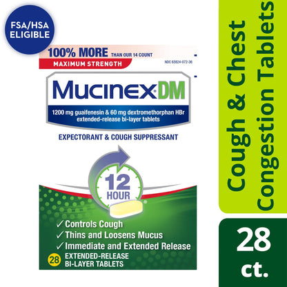 MUCINEX DM, TAB MAX/STR 1200-60MG (28/BX)
