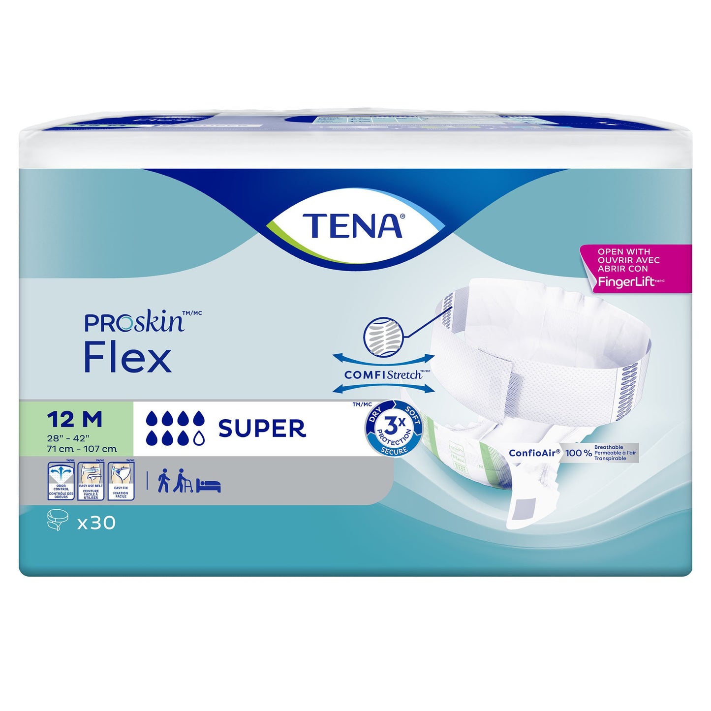 BRIEF, TENA SUPER SZ12 28"X42"(30/PK 3PK/CS) SCAPER