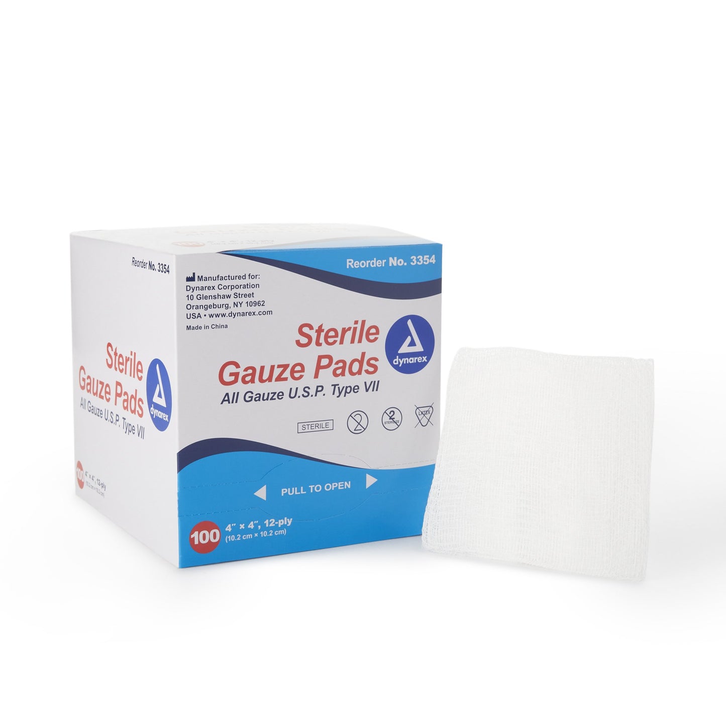 PAD, GAUZE 12PLY STR 4X4 (100/BX 12BX/CS)