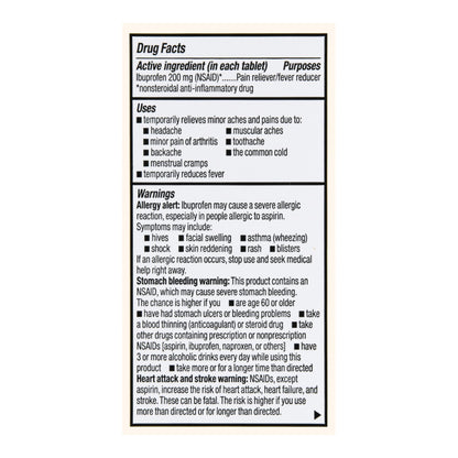 IBUPROFEN, TAB FT SM 200MG (100/BT)