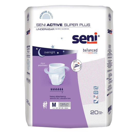 UNDERWEAR, INCONT ACTIVE SUPER+ MED 31"-43" (20/PK 4PK/CS)