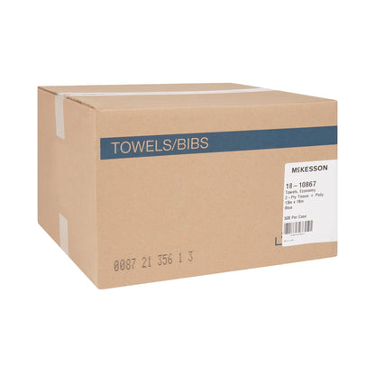 TOWEL, PRO 2PLY ECON BLU 13X18(500/CS)