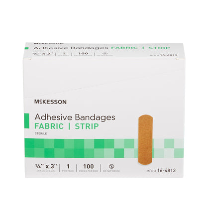 BANDAGE, ADHSV FABR STRP 3/4X3(100/BX 24BX/CS)