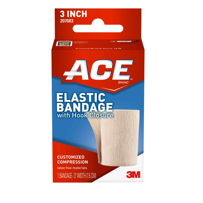 BANDAGE, ELAS ACE W/SINGLE HOOK & LOOP CLSR 3"X5YD (72/CS)