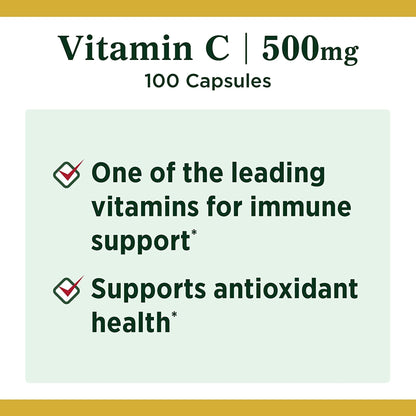 VITAMIN C, CAP NATURES BOUNTY 500MG (100/BT)