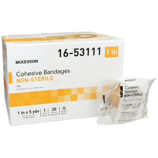 BANDAGE, COHESIVE N/S LF TAN 1" (30/CS)