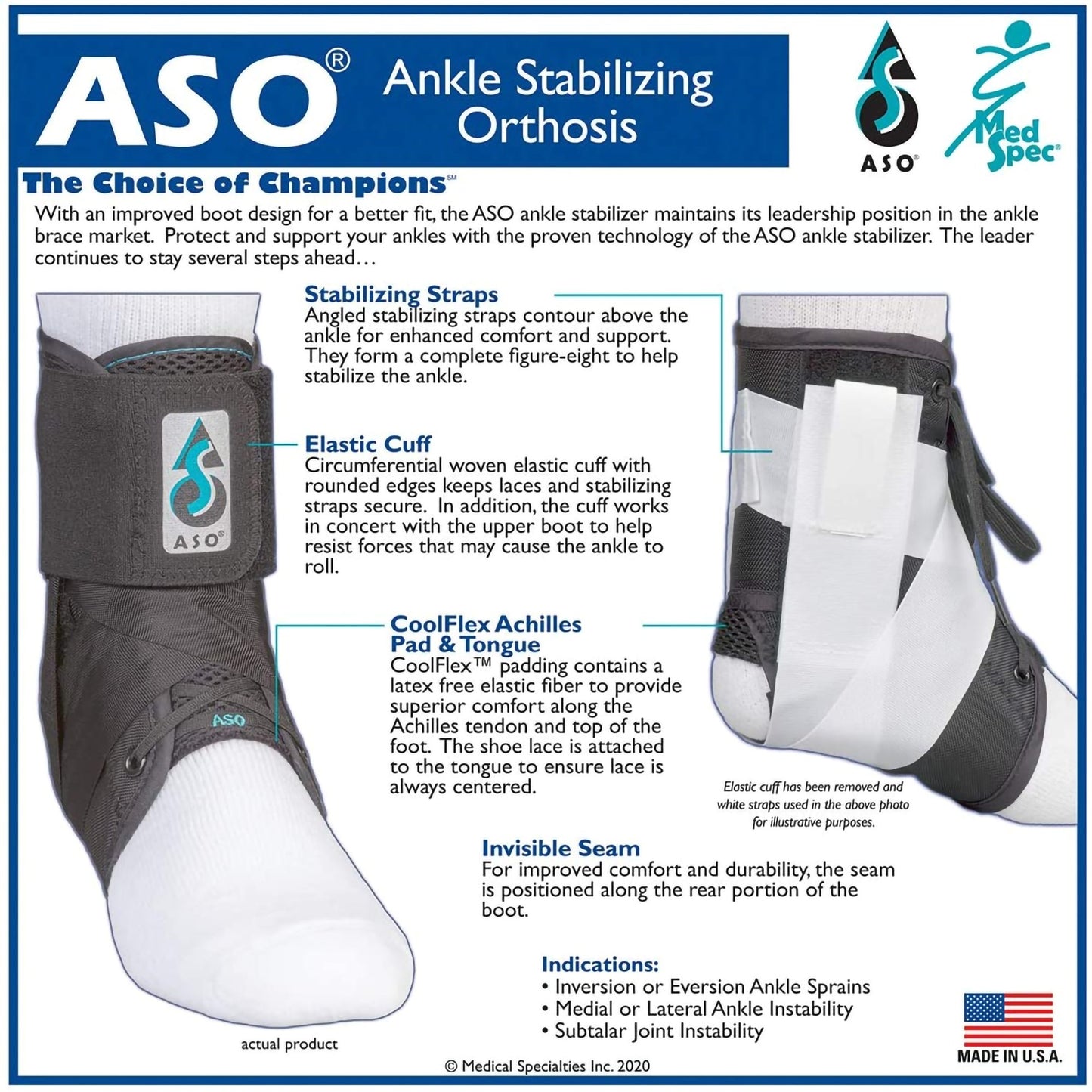 ANKLE BRACE, ASO SPEED LACER MED