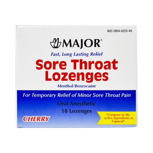 SORE THROAT, LOZ CHERRY 15MG-3.6MG (18/PK)