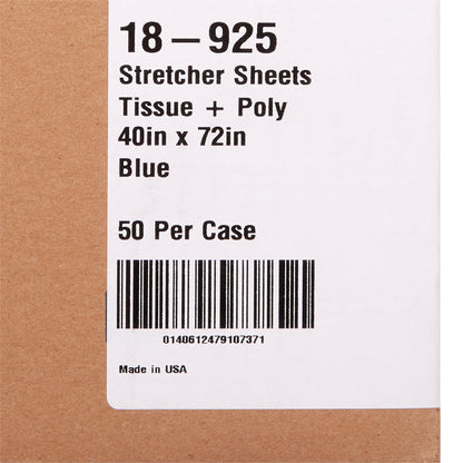 SHEET, STRETCHER 2PLY/POLY BLU40X72 (50/CS)