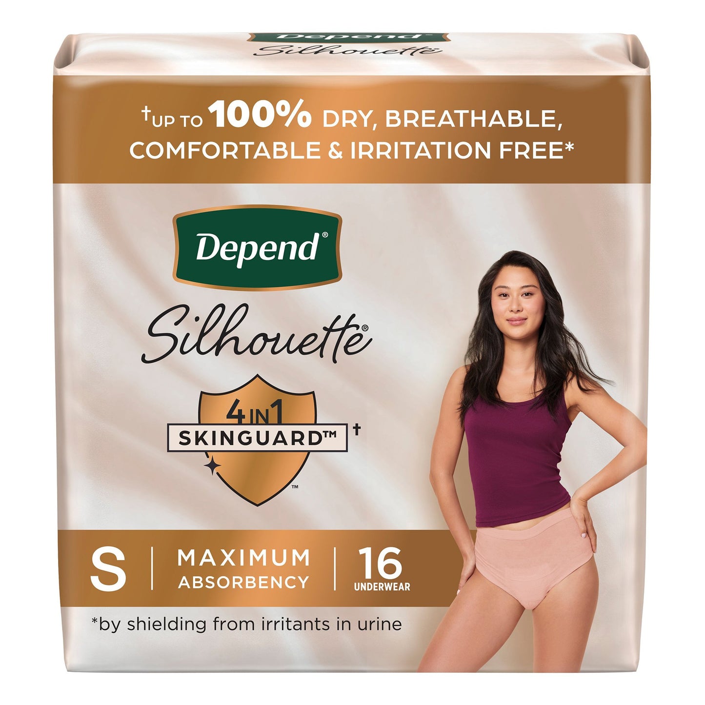 UNDERWEAR, DEPEND SILHOUETTE MAX ABSRB FML SM (16/PK 2PK/CS)