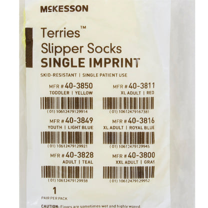 SLIPPER, TERRY YLW TOD (48PR/CS)