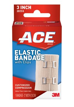 BANDGE, ELAS ACE COMPRESSION 3" W/CLIP (72/BX)