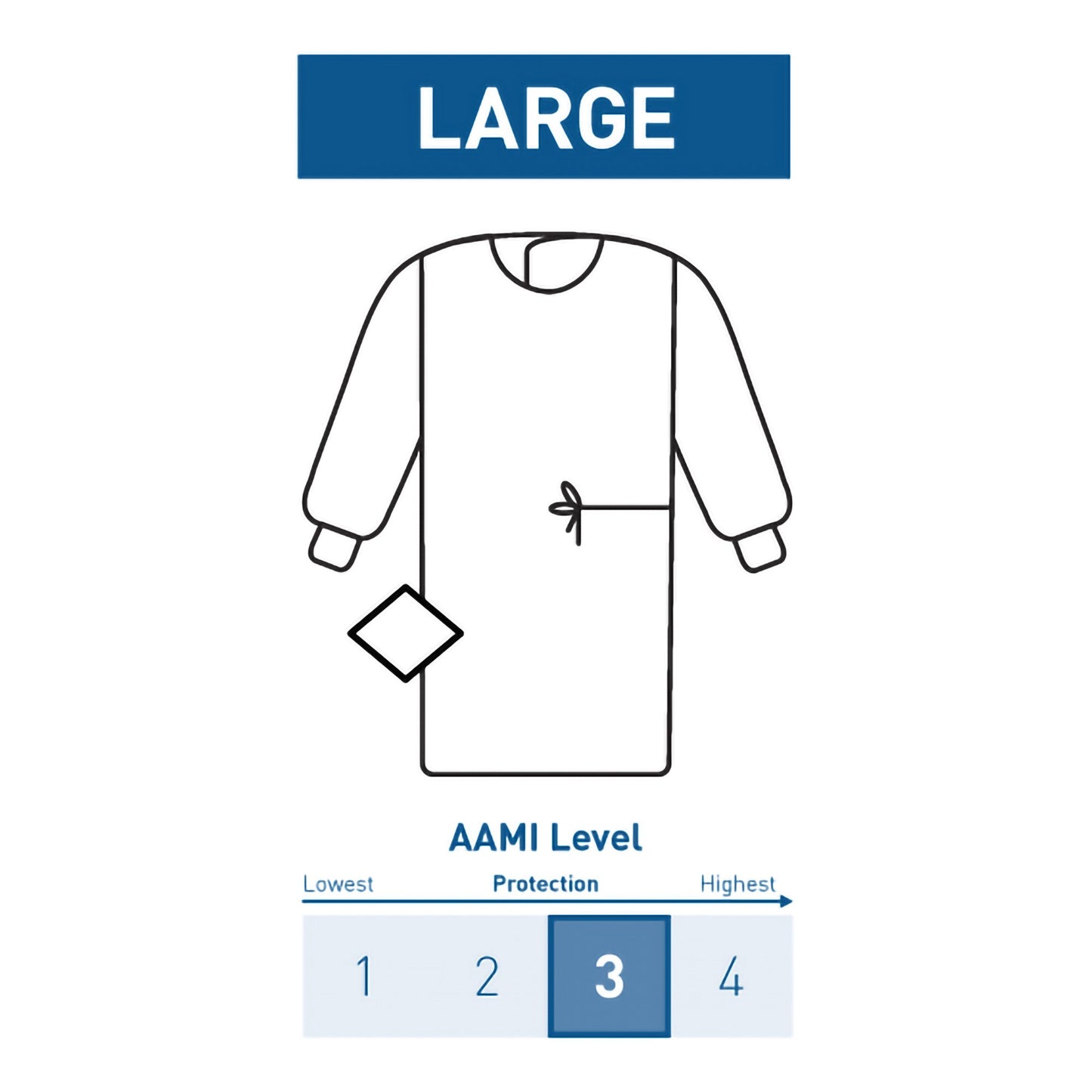 GOWN, SURGICAL STR NON-REINFORCED SET-IN W/TWL LG (30/CS)