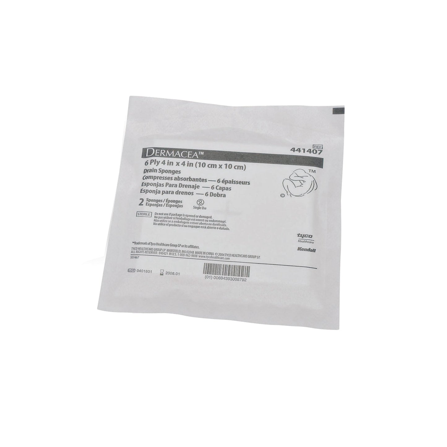 SPONGE, IV DRAIN 4"X4" STR (25/BX 12BX/CS) KENDAL