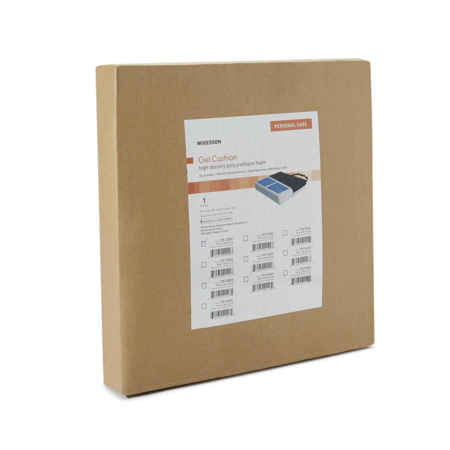 CUSHION, SEAT PROTEKT GEL 16"X16"X2" (4/CS)