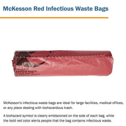 BAG, BIOHAZ HD LLDPE RED 40X461.6MIL (100/CS)