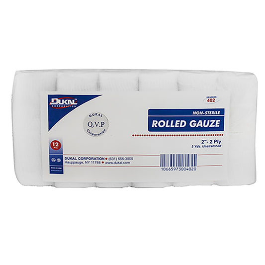 GAUZE, ROLLED N/S 2" 2PLY (12RL/BG 8BG/CS)