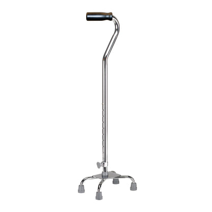 CANE, QUAD W/CONTRD GRIP CHROME SM (4/CS)