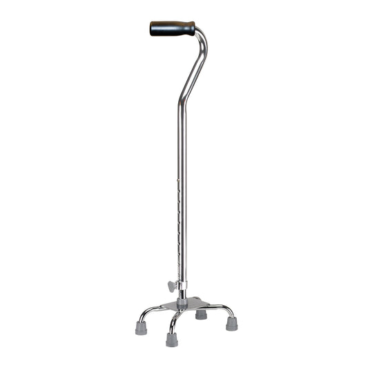 CANE, QUAD W/CONTRD GRIP CHROME SM (4/CS)