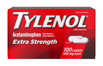 TYLENOL, CAP XS 500MG (100/BX 48BX/CS)