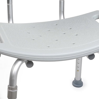 BENCH, BATH W/BACK ADJ ALUMINUM FRAME 300LB