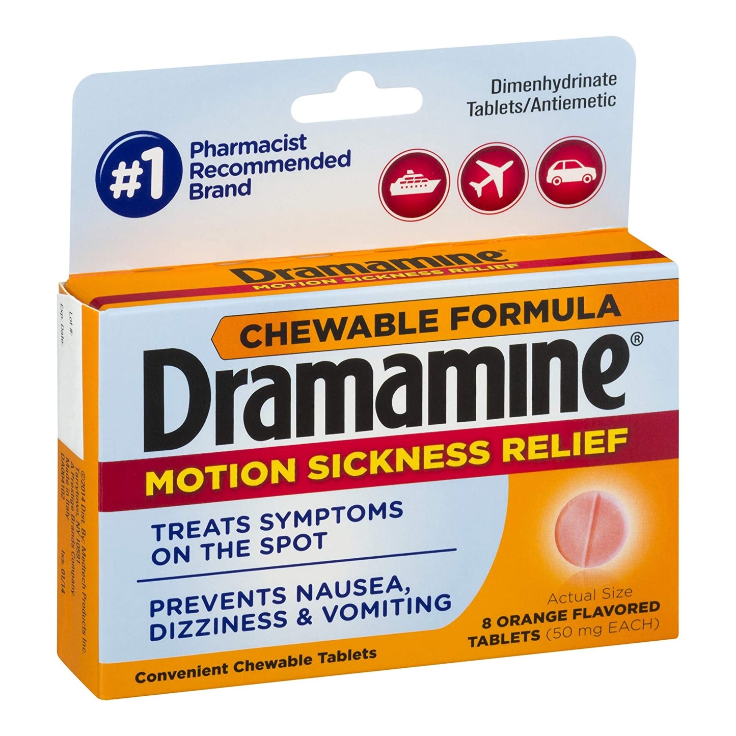 DRAMAMINE, TAB CHEW 50MG (8/BX)