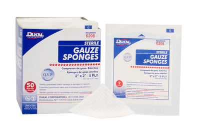SPONGE, GAUZE 8PLY STR 2"X2" (100/BX 30BX/CS)