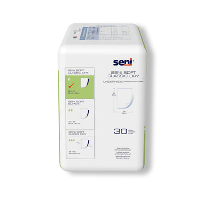 UNDERPAD, SENI SOFT CLASSIC DRY HYGIENIC 23"-35" (30/PK 4PK/
