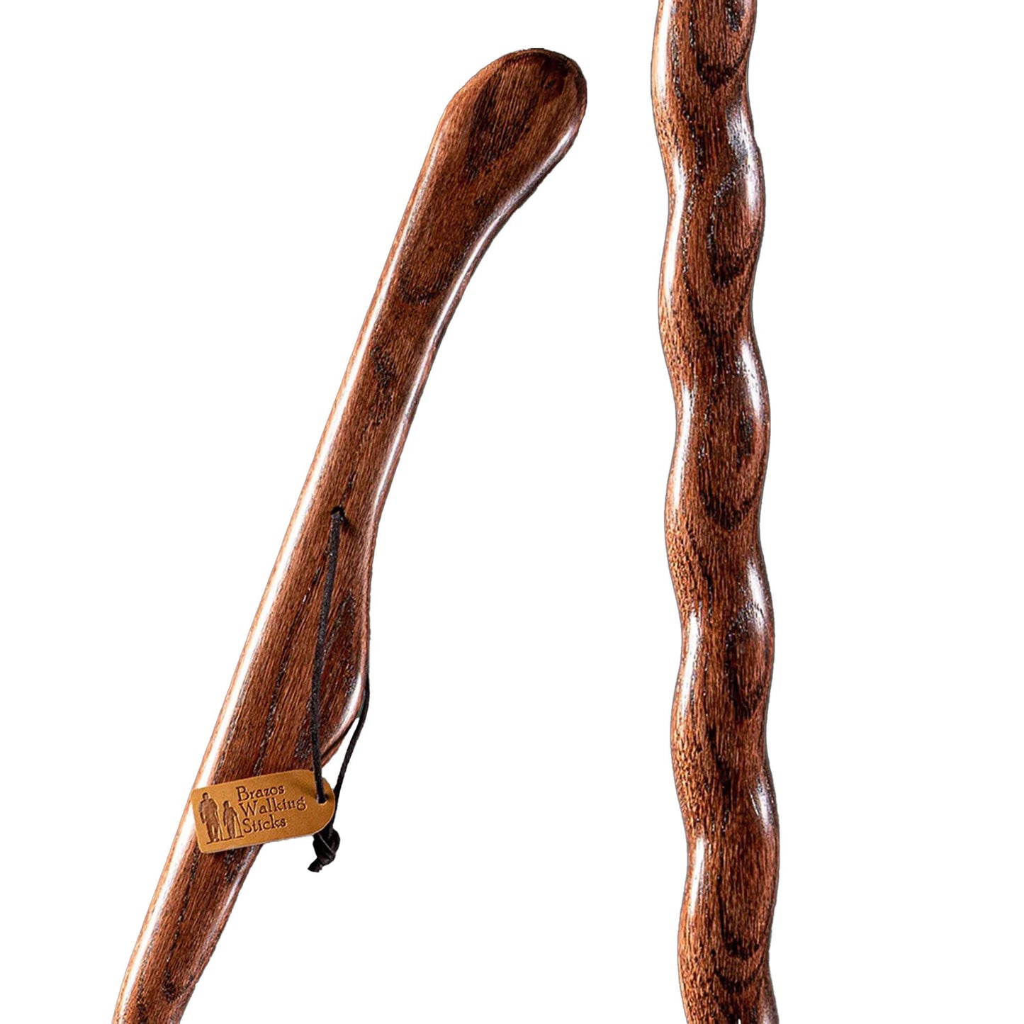 STICK, WALKING WOOD BRAZOS 58 TWISTED OAK HITCHHIKER RED 58"