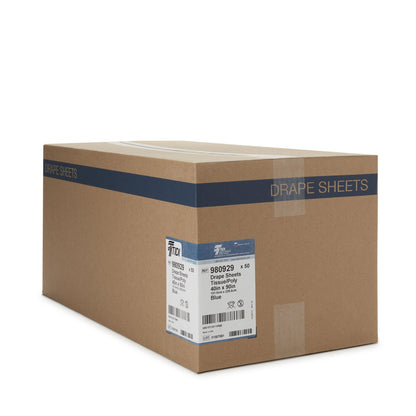 SHEET, STRETCHER TISSUE/POLY BLU 40X90 (50/CS)