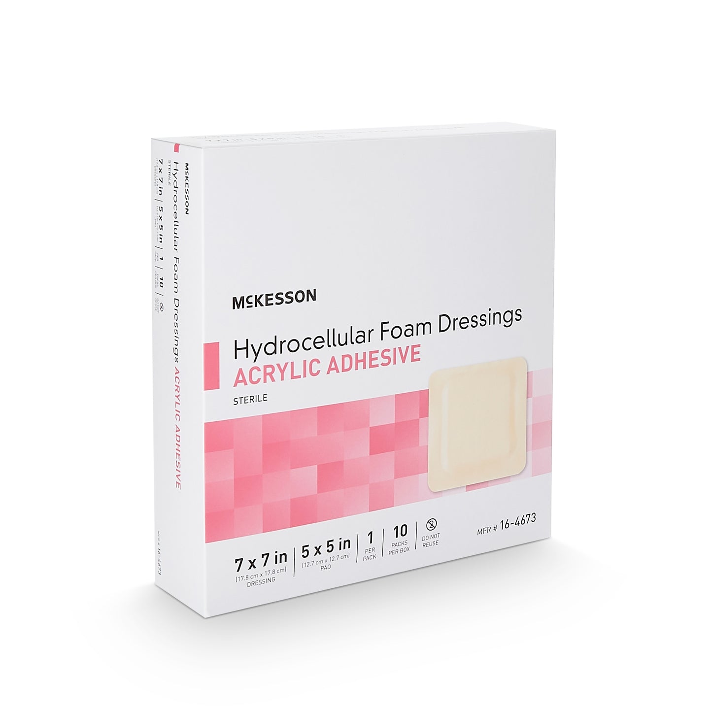DRESSING, HYDROCELLULAR ADH STR FOAM 7"X7" (10EA/BX 10BX/CS)