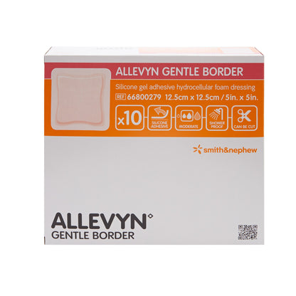DRESSING, ALLEVYN GENTLE BRDR 5"X5" (10/BX 4BX/CS)
