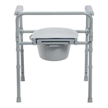 COMMODE, FOLDING STEEL FRAME 350LBS