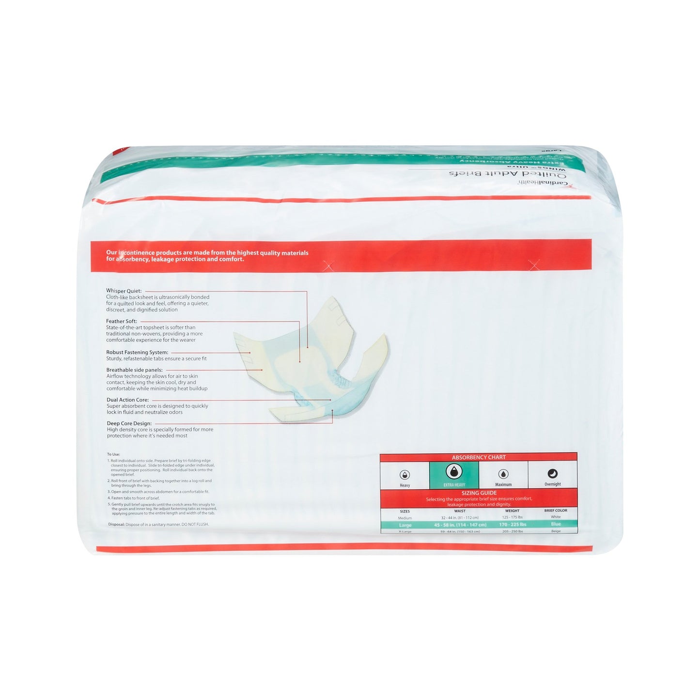 BRIEF, WINGS ULTRA QUILTED LG (18/BG 4BG/CS)