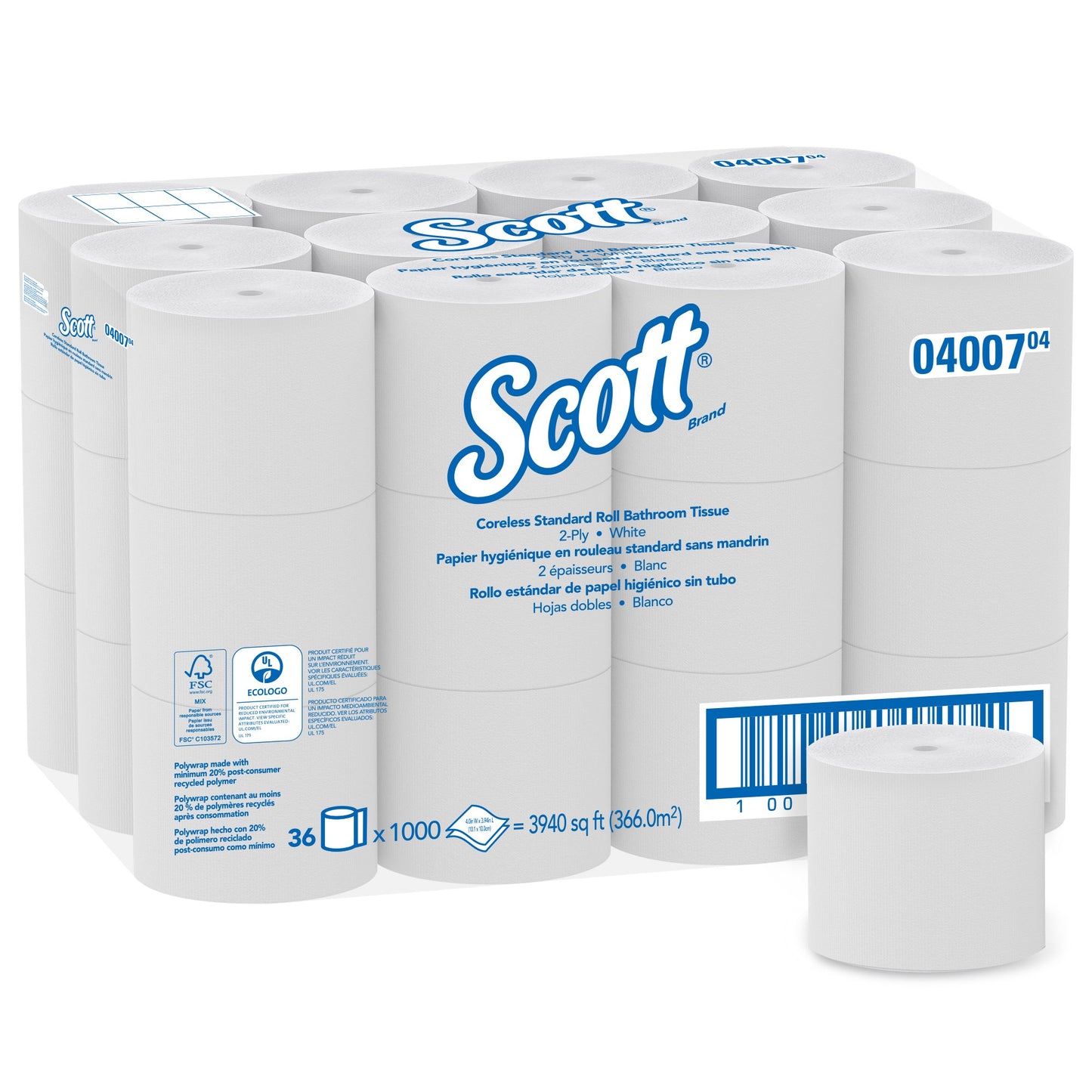 TISSUE, TOILET CORELESS WHT (36RL/CS) KIMCON