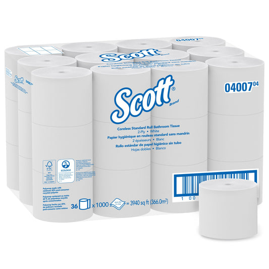 TISSUE, TOILET CORELESS WHT (36RL/CS) KIMCON