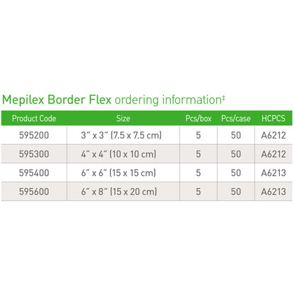 DRESSING, BORDER MEPILEX FLEX 4"X4" (5/BX 10BX/CS)