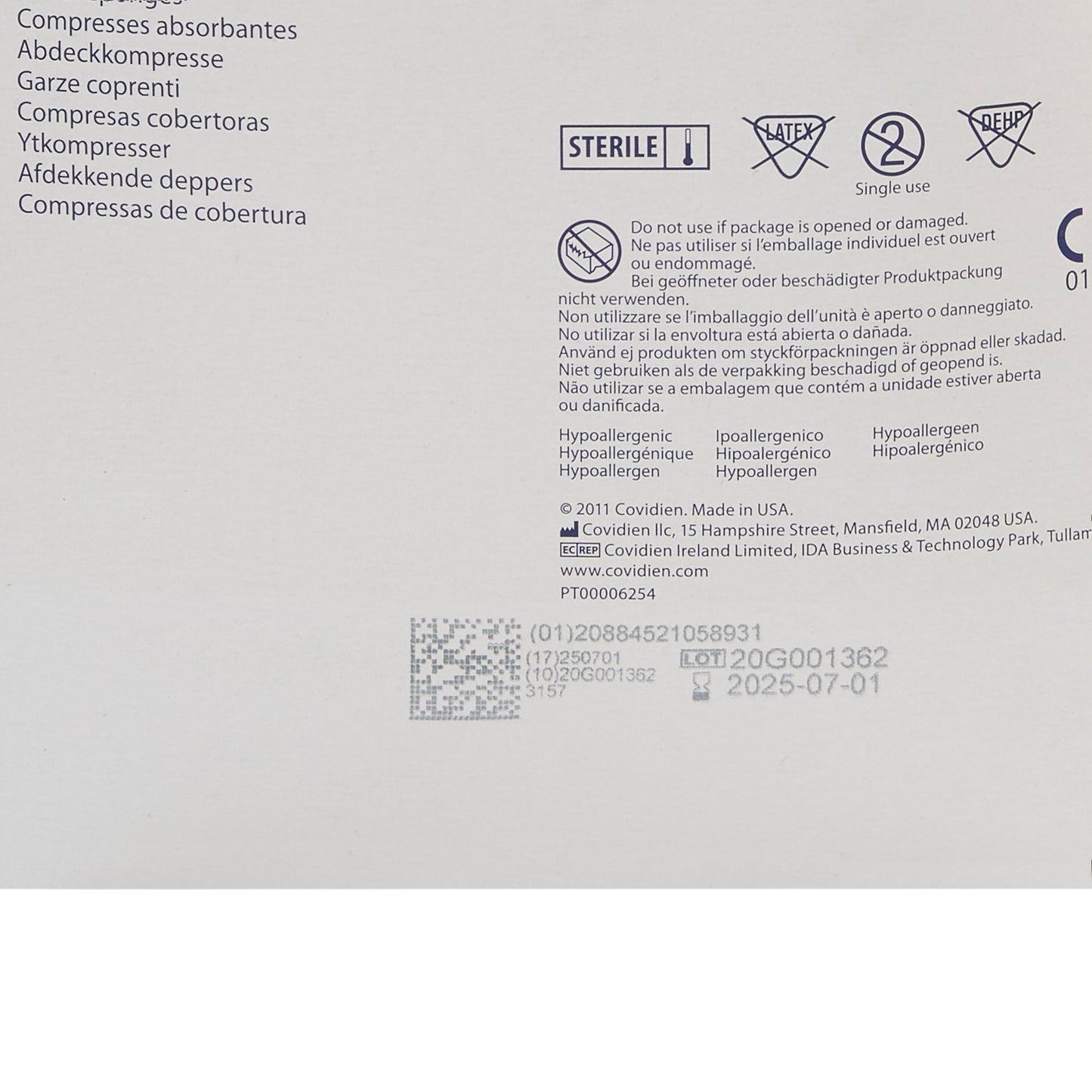 SPONGE, CVR 4"X3" STR 2'S (2/PK 25PK/TR 24TR/CS) KENDAL