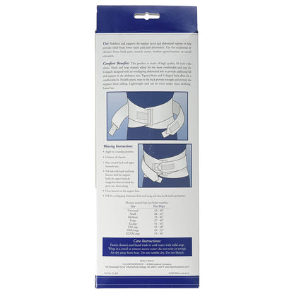 LUMBAR SUPP, WHT W/ABD BELT 10" 3XL