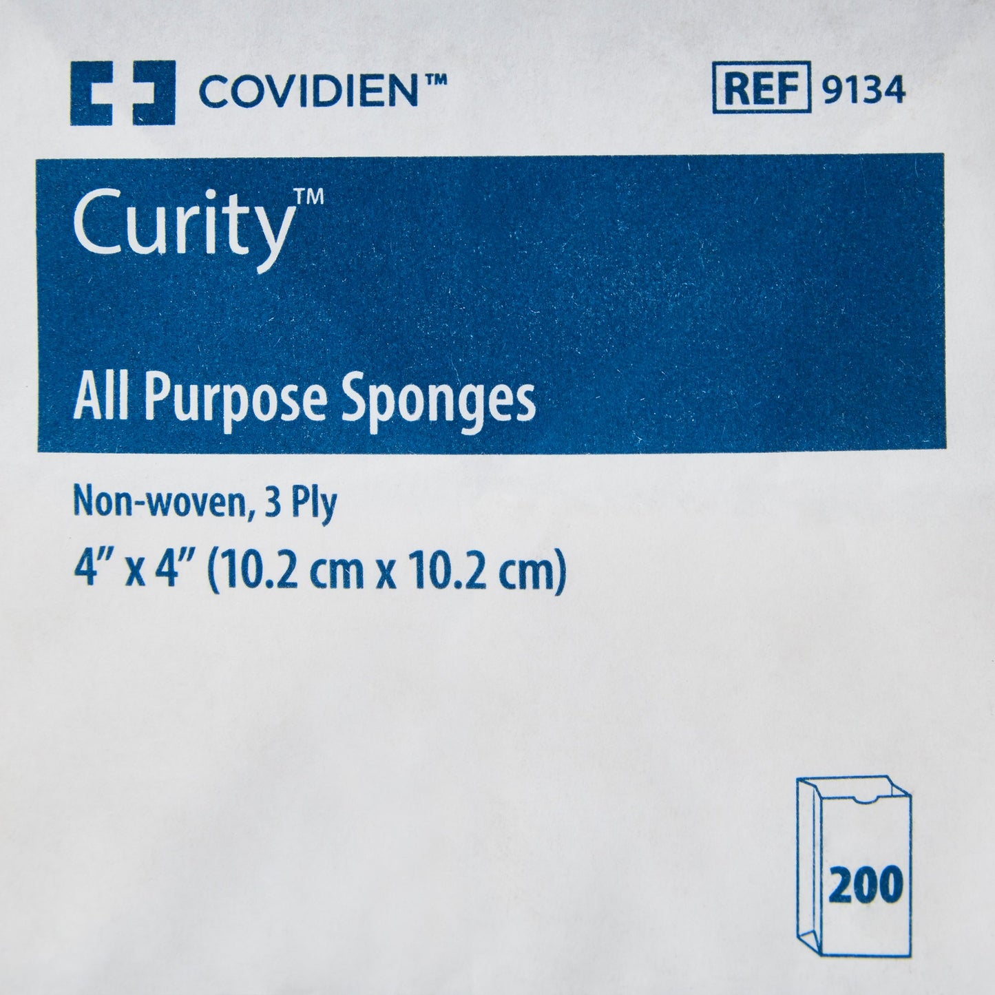 SPONGE, GAUZE CURITY 3PLY 4"X4" (200/BG 20BG/CS)