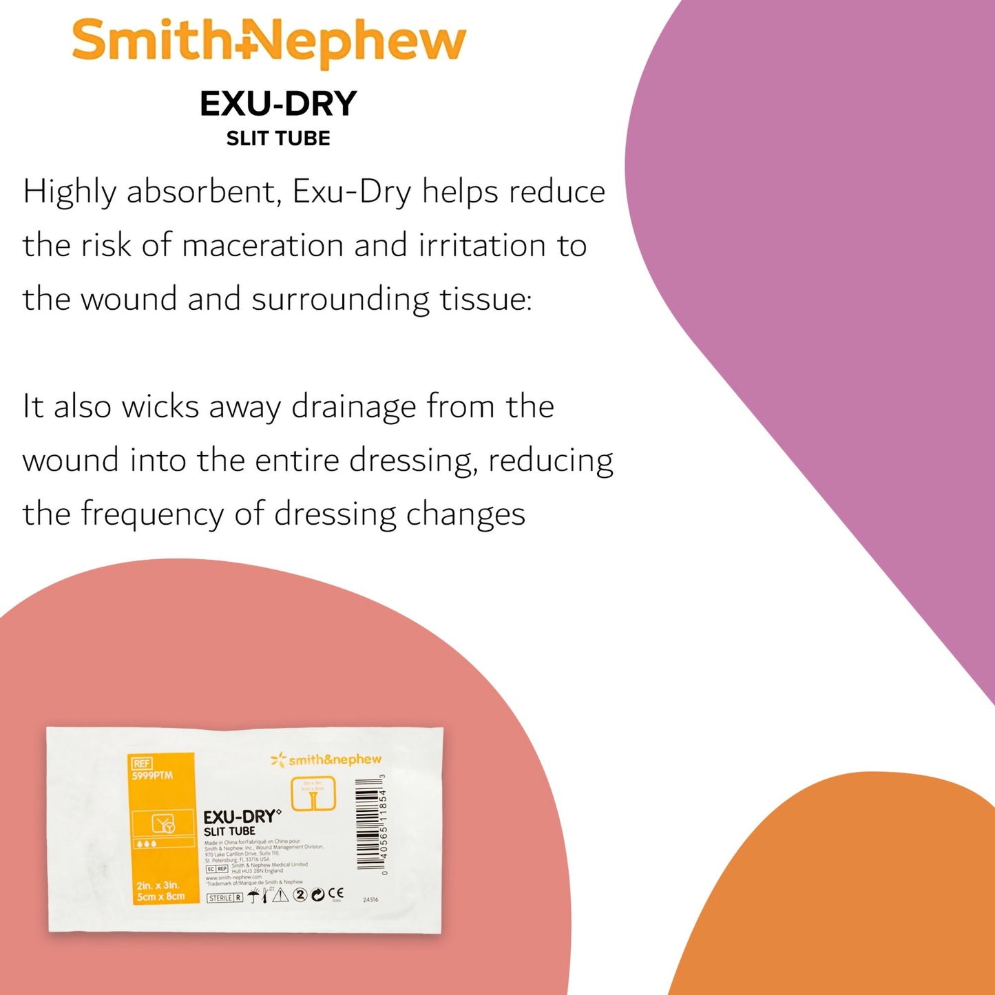 DRESSING, EXUDRY SLIT TB 2"X3 (50/CS)