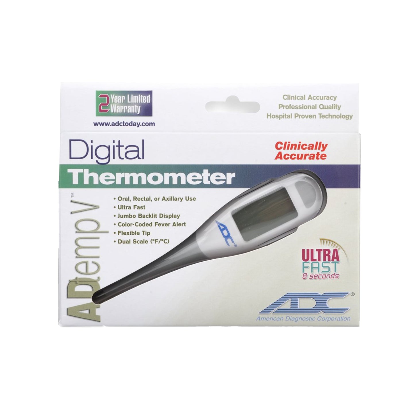 THERMOMETER, DIGITAL 8SECOND (12/PK)