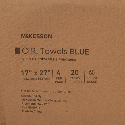 TOWEL, OR STR BLU DISP (4/PK 20PK/CS)