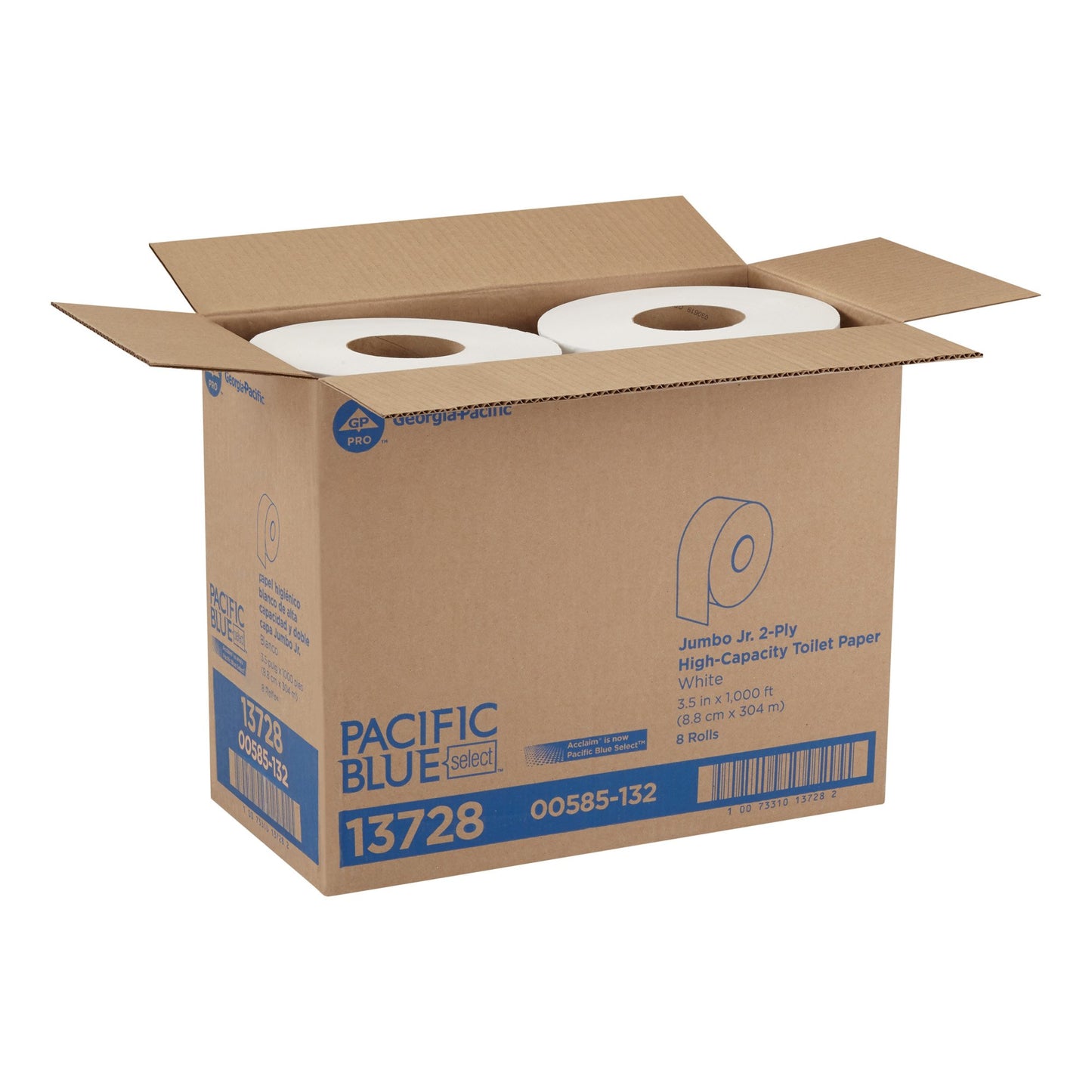 TISSUE, TOILET ACCLAIM 2PLY 1000FT WHT (8RL/CS)