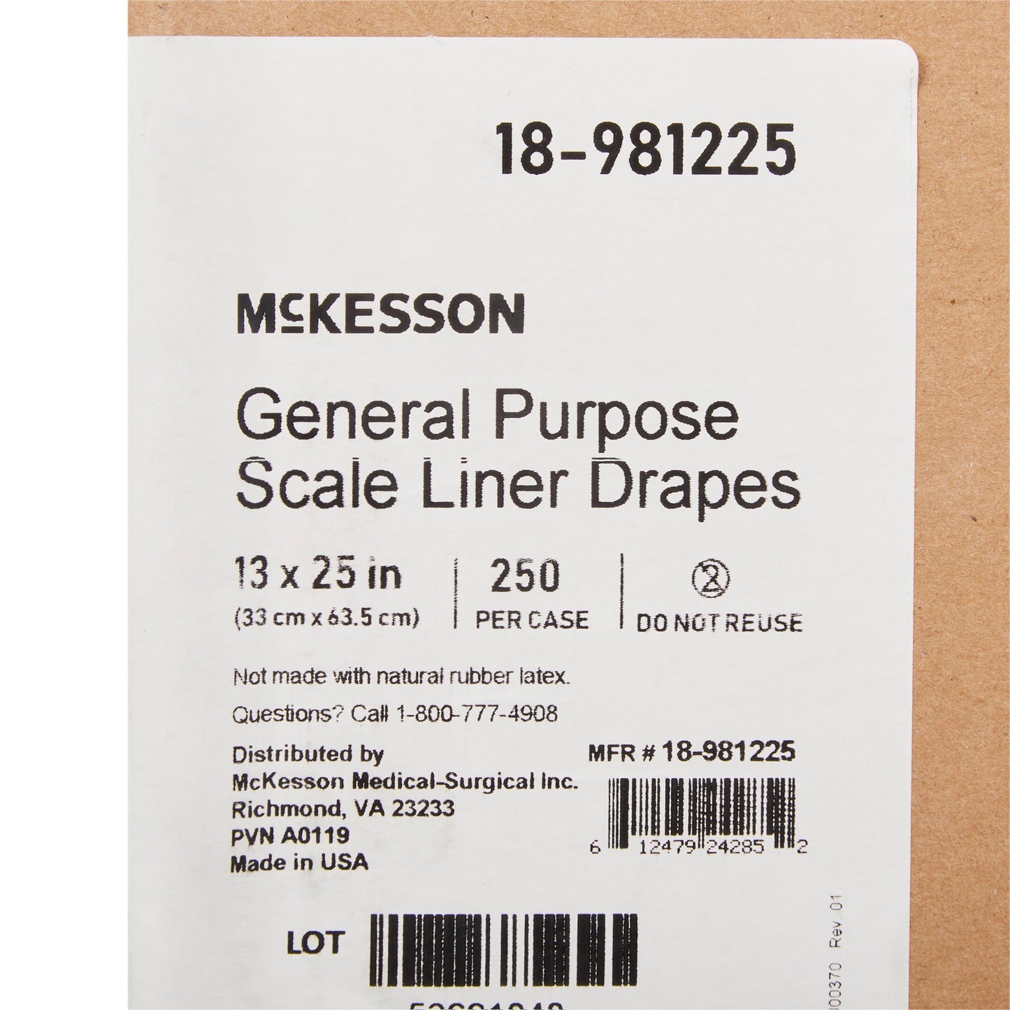 LINER, SCALE GENERAL PURPOSE 13"X25" (250EA/CS)