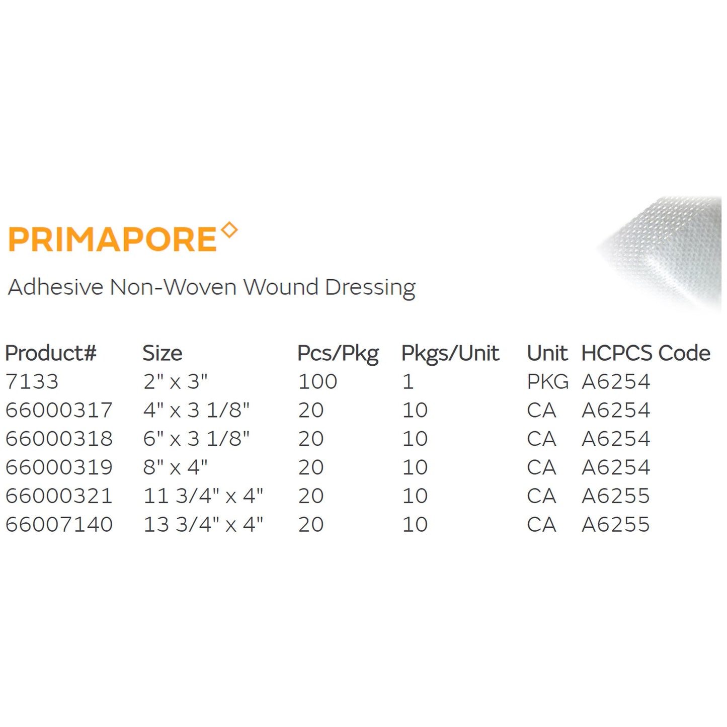 DRESSING, IV PRIMAPORE 2"X3" (100/BX)