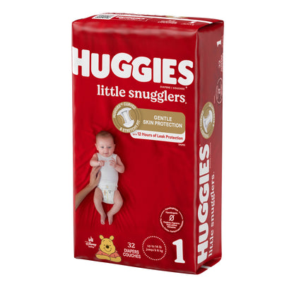 DIAPER, HUGGIES LITTLE SNUGGLERS JUMBO SZ1 (32/PK 4PK/CS)
