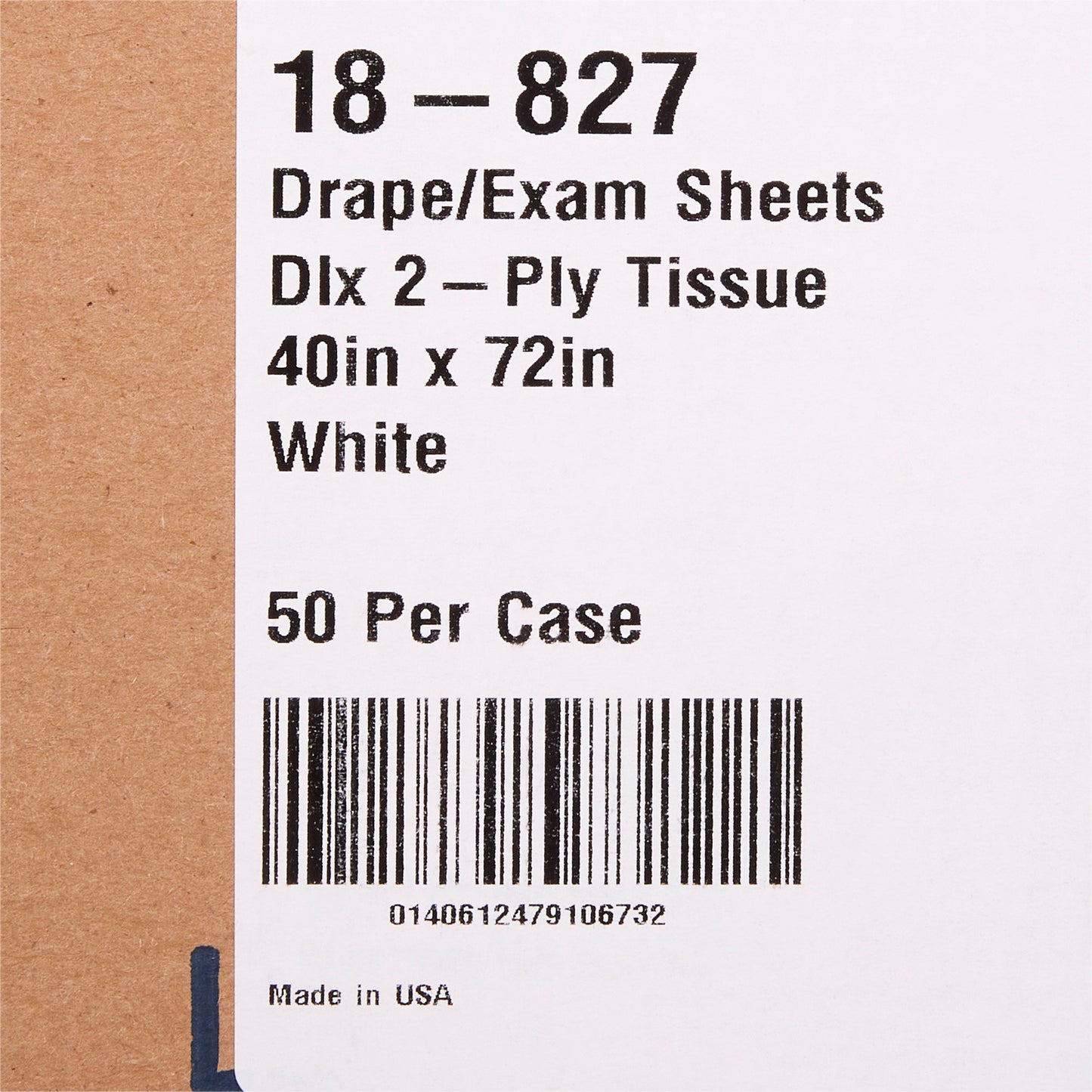 SHEET, DRAPE 2PLY WHT 40X72 (50/CS)